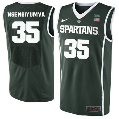 Men David Nsengiyumva Michigan State Spartans #35 Nike NCAA 2019-20 Green Authentic College Stitched Basketball Jersey KP50M45FK